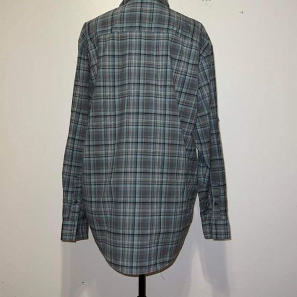 G.H. Bass Mens Gray Plaid Long Sleeve Collared Outdoor Button Up Shirt Sz Large - Picture 5 of 13